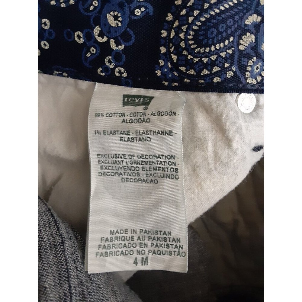 Levi's Girls 525 Straight Leg Perfect Waist Dark Wash Denim Blue Jeans 4M - Picture 6 of 8